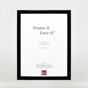 Effect Holz-Bilderrahmen Profil 43 schwarz hochglanz 40x40 cm Museumsglas