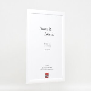 Effect Holz-Bilderrahmen Profil 43 weiß hochglanz 40x40 cm Museumsglas