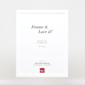 Effect Holz-Bilderrahmen Profil 43 weiß hochglanz 45x80 cm Museumsglas