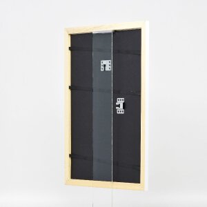 Effect Holz-Bilderrahmen Profil 43 weiß hochglanz 50x100 cm Museumsglas