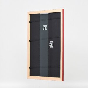 Effect Holzbilderrahmen Profil 43 rot hochglanz 50x50 cm Museumsglas
