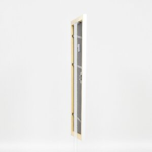 Effect Holz-Bilderrahmen Profil 43 weiß hochglanz 50x60 cm Museumsglas