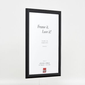 effect Holz-Bilderrahmen Profil 43 schwarz hochglanz 50x70 cm Museumsglas