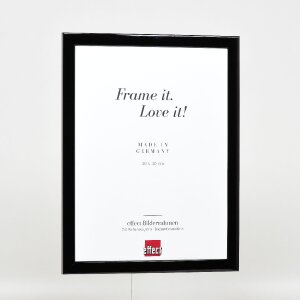 Effect Holz-Bilderrahmen Profil 43 schwarz hochglanz 60x80 cm Museumsglas