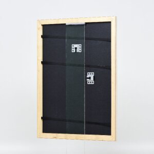 Effect Holz-Bilderrahmen Profil 43 silber 70x100 cm Museumsglas