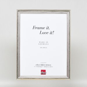effect Bilderrahmen Holzrahmen Profil 44 silber 50x100 cm mit Museumsglas