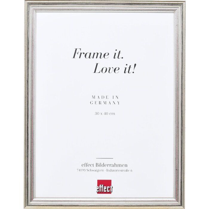 Effect Holzrahmen Profil 44 silber 61x91,5 cm Museumsglas