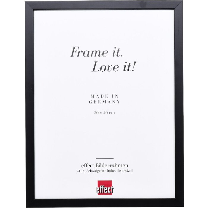 Effect Holzrahmen Profil 58 Schwarz 70x70 cm mit Museumsglas 0589-7070-03