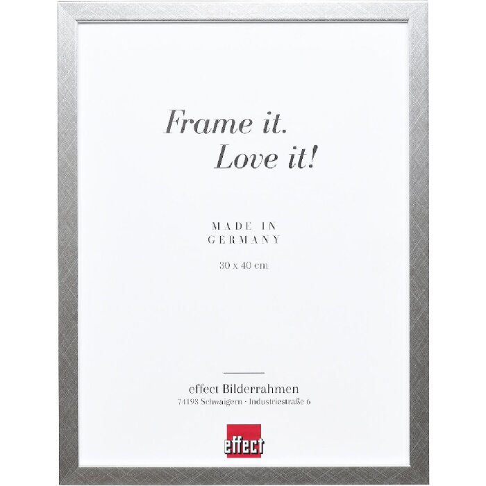 Effect Holzrahmen Profil 58 silber 30,5x91,5 cm mit Museumsglas