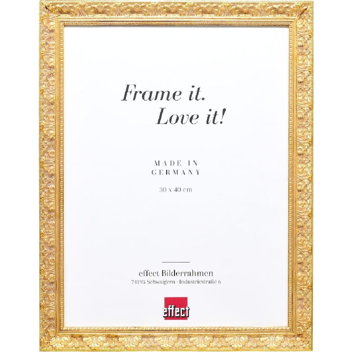 Effect Holzrahmen Profil 75 Barockstil gold 30x45 cm Museumsglas