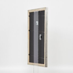 Efekt drevený obrazový rám profil 85 strieborný 14,8x21 cm múzejné sklo