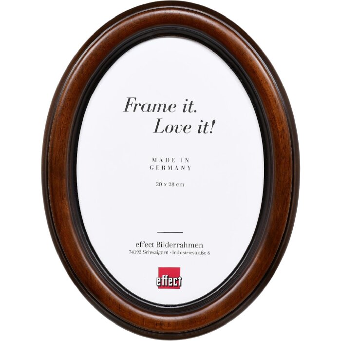 Effect Bilderrahmen Oval Profil HB 28x35 cm nußbraun