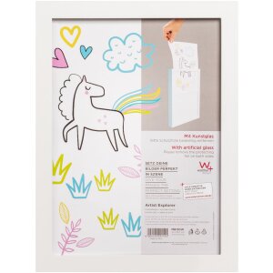 Drevený rám Walther Artist Explorer 21x29,7 cm biely s umeleckým sklom