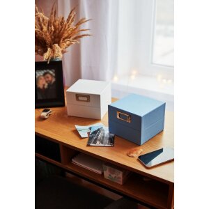 HNFD fotobox Sawala 10x15 cm kraftový papierový obal 4 priehradky držiak na štítky