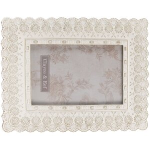 Clayre & Eef 2F0940 Fotorámik 16x2x21 cm - 10x15 cm Biely obdĺžnik