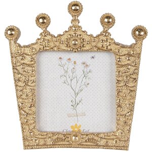 Clayre & Eef 2F1026 Fotorámik 12x2x12 cm - 7x7 cm Zlatá korunka