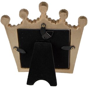 Clayre & Eef 2F1026 Fotorámik 12x2x12 cm - 7x7 cm Zlatá korunka