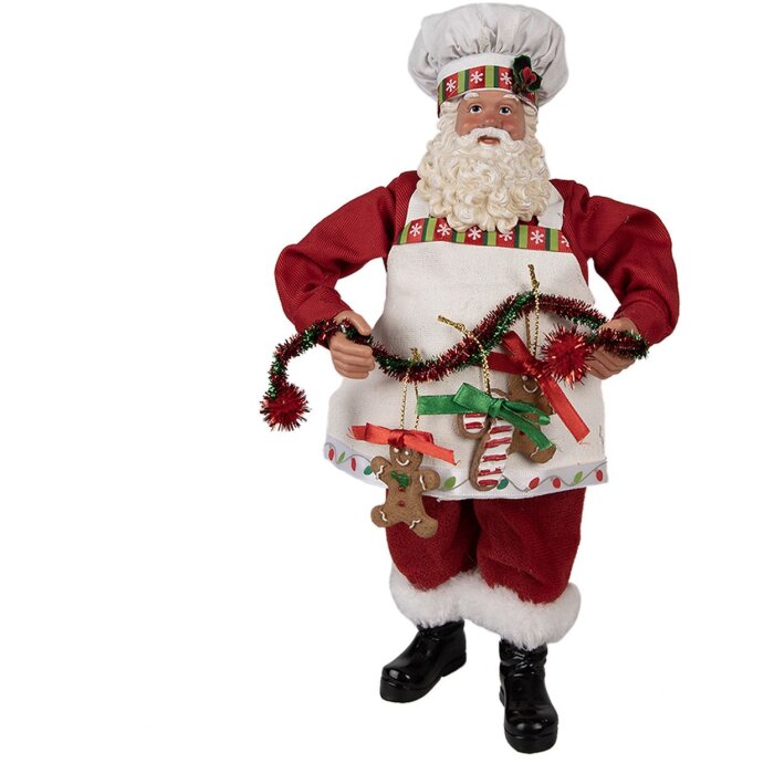 Clayre & Eef 65216 Dekorácia Father Christmas 16x8x28 cm červená