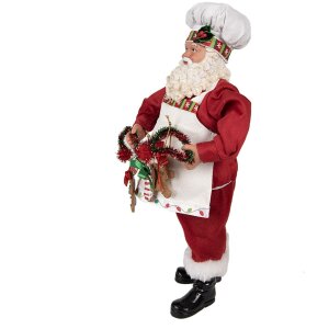 Clayre & Eef 65216 Dekorácia Father Christmas 16x8x28 cm červená