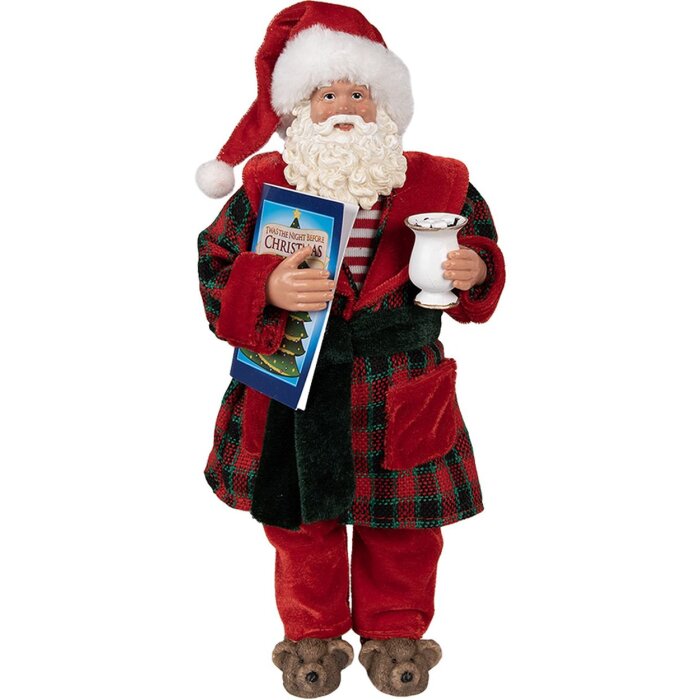 Clayre & Eef 65222 Dekorácia Father Christmas 16x8x28 cm červená