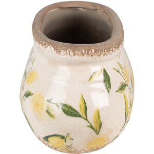 Clayre & Eef 6CE1531M Dekorácia Kvetináč 23x10x9 cm Žltý ovál