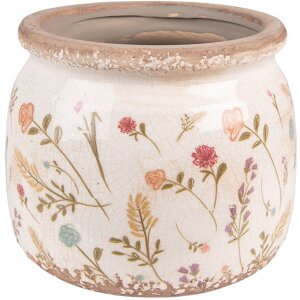 Clayre & Eef 6CE1551L Dekorácia kvetináč Ø 20x15 cm Ružová - zelená