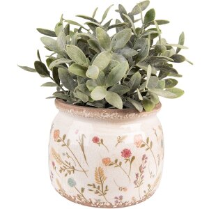 Clayre & Eef 6CE1551L Dekorácia kvetináč Ø 20x15 cm Ružová - zelená