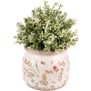 Clayre & Eef 6CE1551M Dekorácia Kvetináč Ø 15x13 cm Ružová - zelená