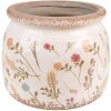 Clayre & Eef 6CE1551M Dekorácia Kvetináč Ø 15x13 cm Ružová - zelená