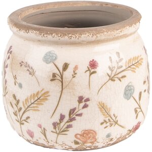 Clayre & Eef 6CE1551S Dekorácia Kvetináč Ø 12x9 cm Ružová - zelená