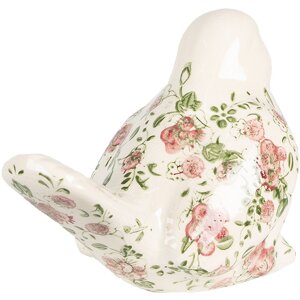 Clayre & Eef 6CE1567L Dekorácia Vták 19x11x14 cm Ružová - béžová
