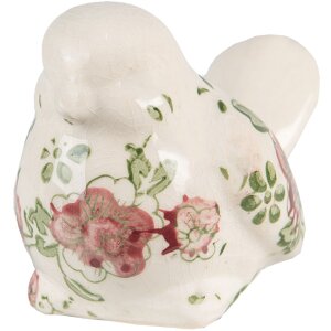 Clayre & Eef 6CE1567M Dekorácia Vták Keramická ružovo-béžová 10x6x7 cm
