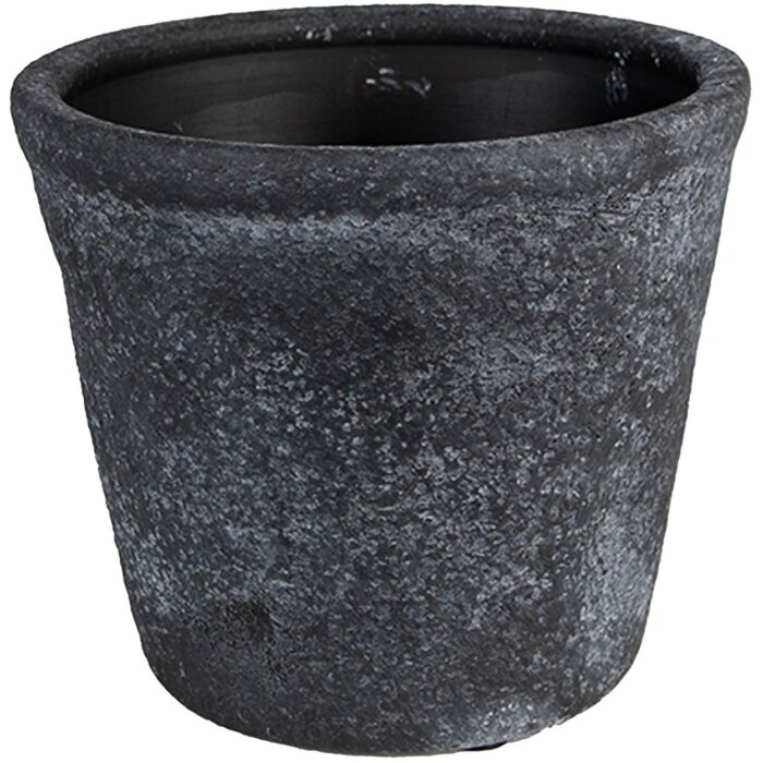 Clayre & Eef 6CE1579S Dekorácia Kvetináč Ø 8x7 cm Sivá