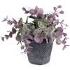 Clayre & Eef 6CE1579S Dekorácia Kvetináč Ø 8x7 cm Sivá