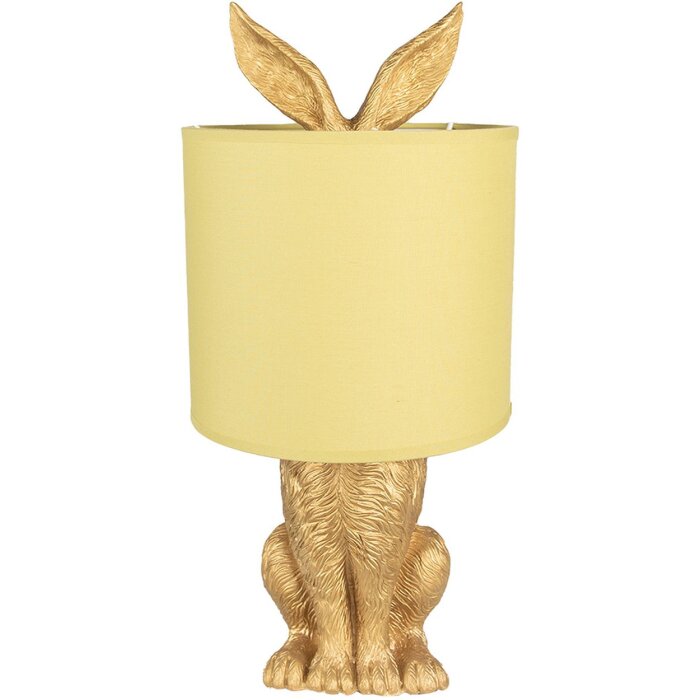 Clayre & Eef 6LMC0013GOY Stolná lampa Rabbit Gold Ø20x43cm E27 do 60W