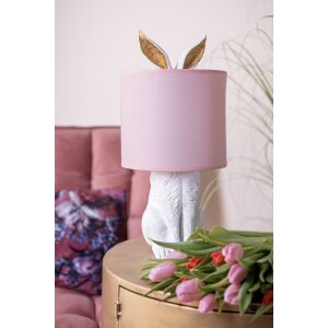 Clayre & Eef 6LMC0013WP Stolná lampa Rabbit Ø20x43 cm E27 60W biela ružová