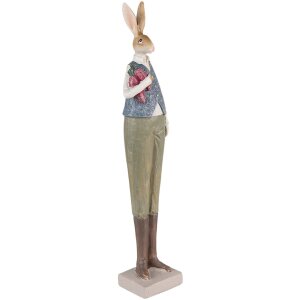 Clayre & Eef 6PR3609 Dekorácia Králik 6x5x36 cm Modrá - zelená