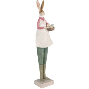 Clayre & Eef 6PR3610 Dekorácia králik 9x7x36 cm béžová - zelená