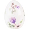 Clayre & Eef 6PR3630 Dekorácia vajíčko 7x7x10 cm biela - fialová