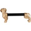 Clayre & Eef 6PR3637 Držiak na kuchynské rolky Dog Gold Black 46x15x21 cm