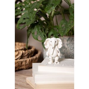 Clayre & Eef 6PR3640 Dekorácia Slon 6x4x10 cm béžová - hnedá