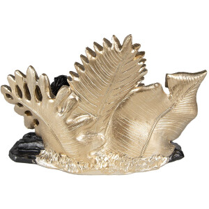 Clayre & Eef 6PR3817 Dekorácia Lev 23x13x16 cm čierna - zlatá farba