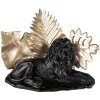 Clayre & Eef 6PR3817 Dekorácia Lev 23x13x16 cm čierna - zlatá farba