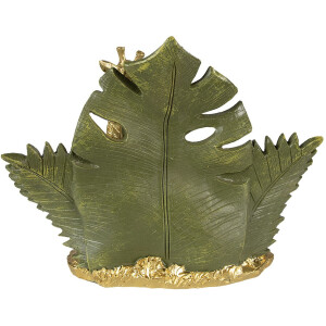 Clayre & Eef 6PR3818 Dekorácia Žirafa 24x10x19 cm Zlatá farba - zelená