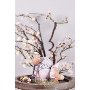 Clayre & Eef 6PR3824 Dekorácia Chick 12x9x12 cm sivá - hnedá