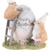 Clayre & Eef 6PR3824 Dekorácia Chick 12x9x12 cm sivá - hnedá