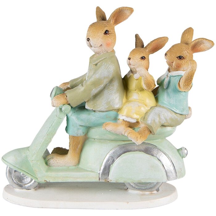 Clayre & Eef 6PR3845 Dekorácia králik 17x7x15 cm zelená - hnedá