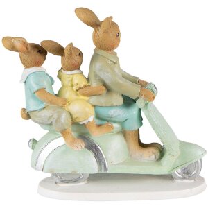 Clayre & Eef 6PR3845 Dekorácia králik 17x7x15 cm zelená - hnedá