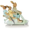 Clayre & Eef 6PR3845 Dekorácia králik 17x7x15 cm zelená - hnedá