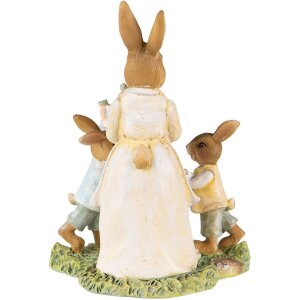 Clayre & Eef 6PR3854 Dekorácia králik 12x8x15 cm žltá - hnedá